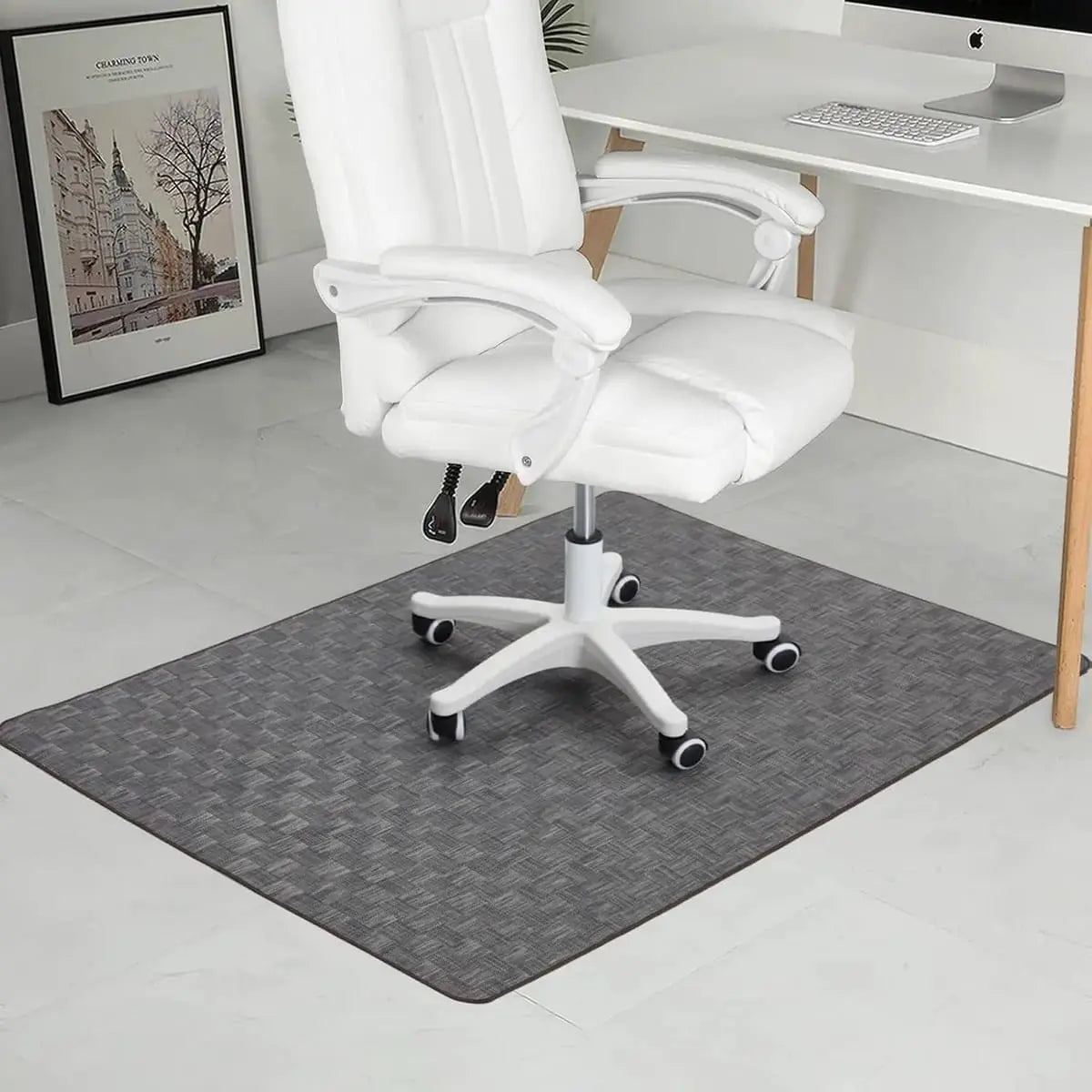 Graphite-texture chair mat for hardwood floors, 36x48 inches, heavy-duty, non-slip by RccugmatS