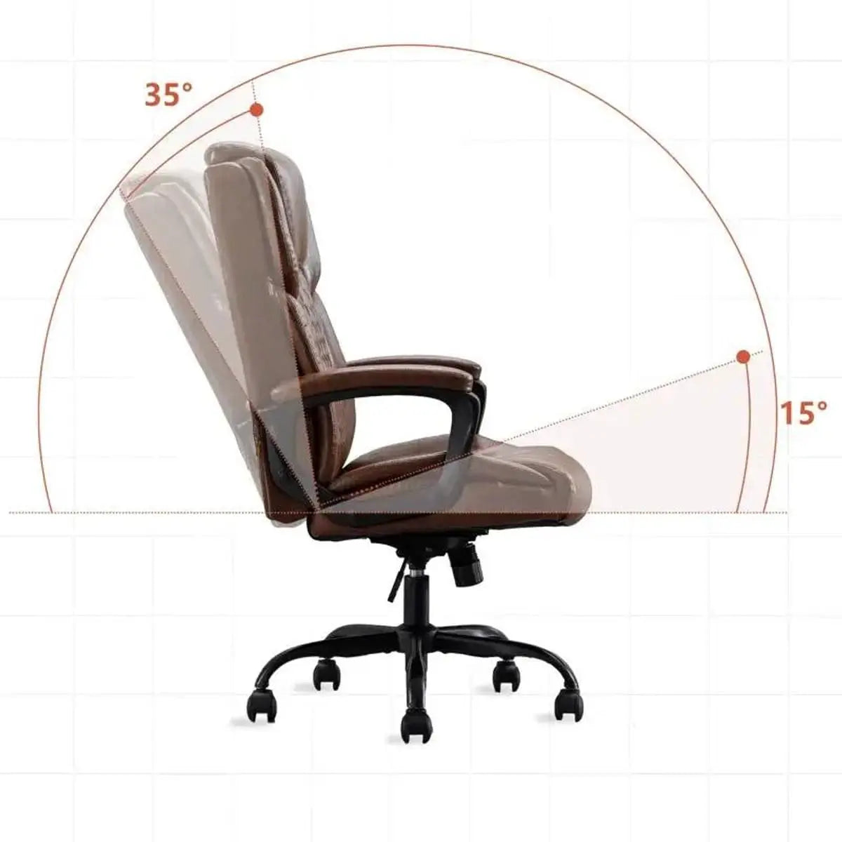 Red Barrel Studio Large Leather Big And Tall Executive Office Chair With Ergonomic Lumbar Support And Adjustable Height Red Barrel Studio®