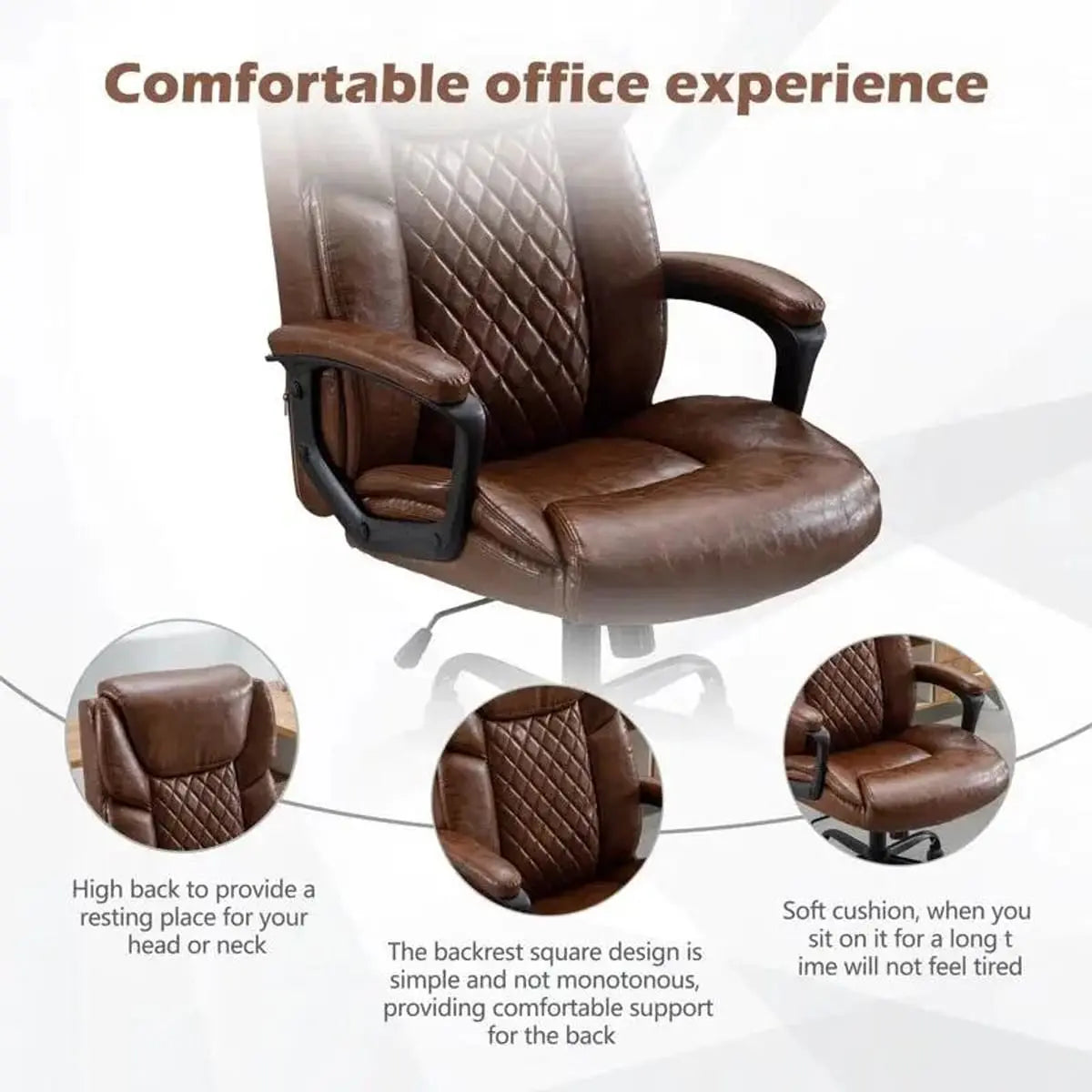 Red Barrel Studio Large Leather Big And Tall Executive Office Chair With Ergonomic Lumbar Support And Adjustable Height Red Barrel Studio®