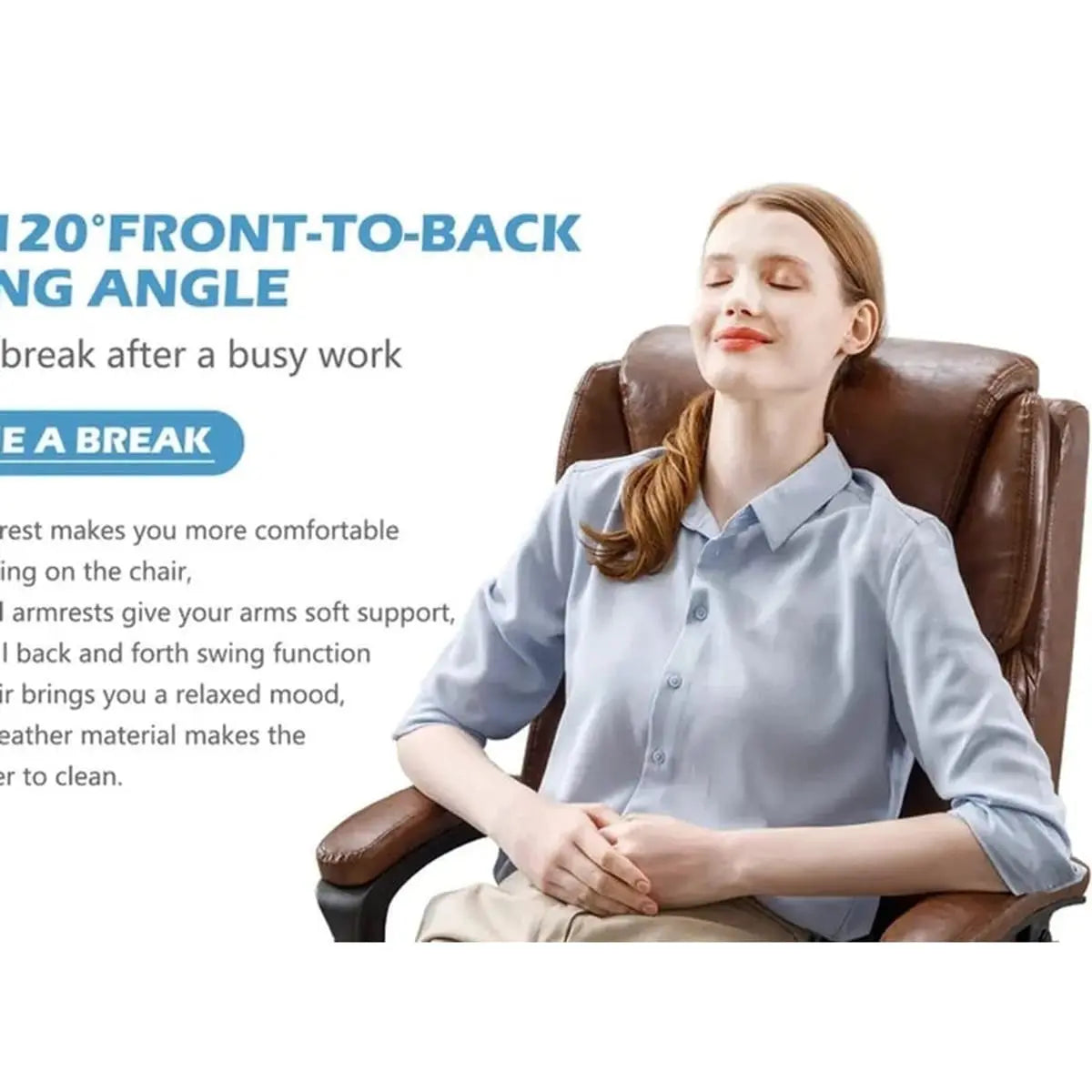 Red Barrel Studio Large Leather Big And Tall Executive Office Chair With Ergonomic Lumbar Support And Adjustable Height Red Barrel Studio®