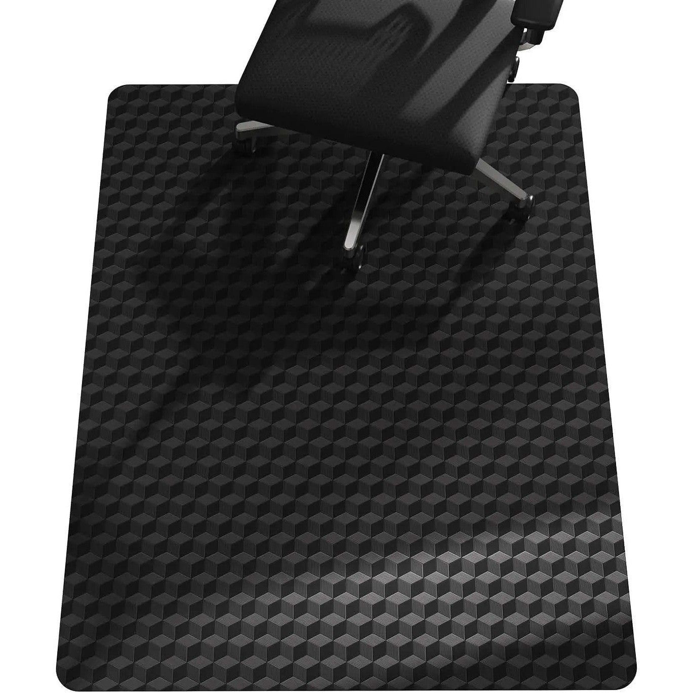 Black SALLOUS chair mat for carpeted floors, 30x48 inches, heavy-duty, non-slip surface for easy chair movement and protection.