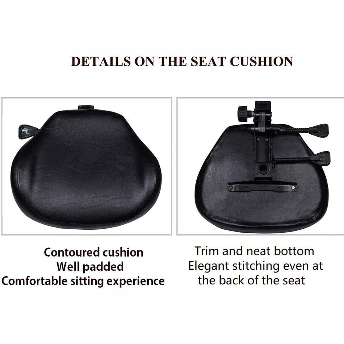 Black ergonomic drafting chair with adjustable height, backrest, footrest, and high-density foam for all-day comfort.