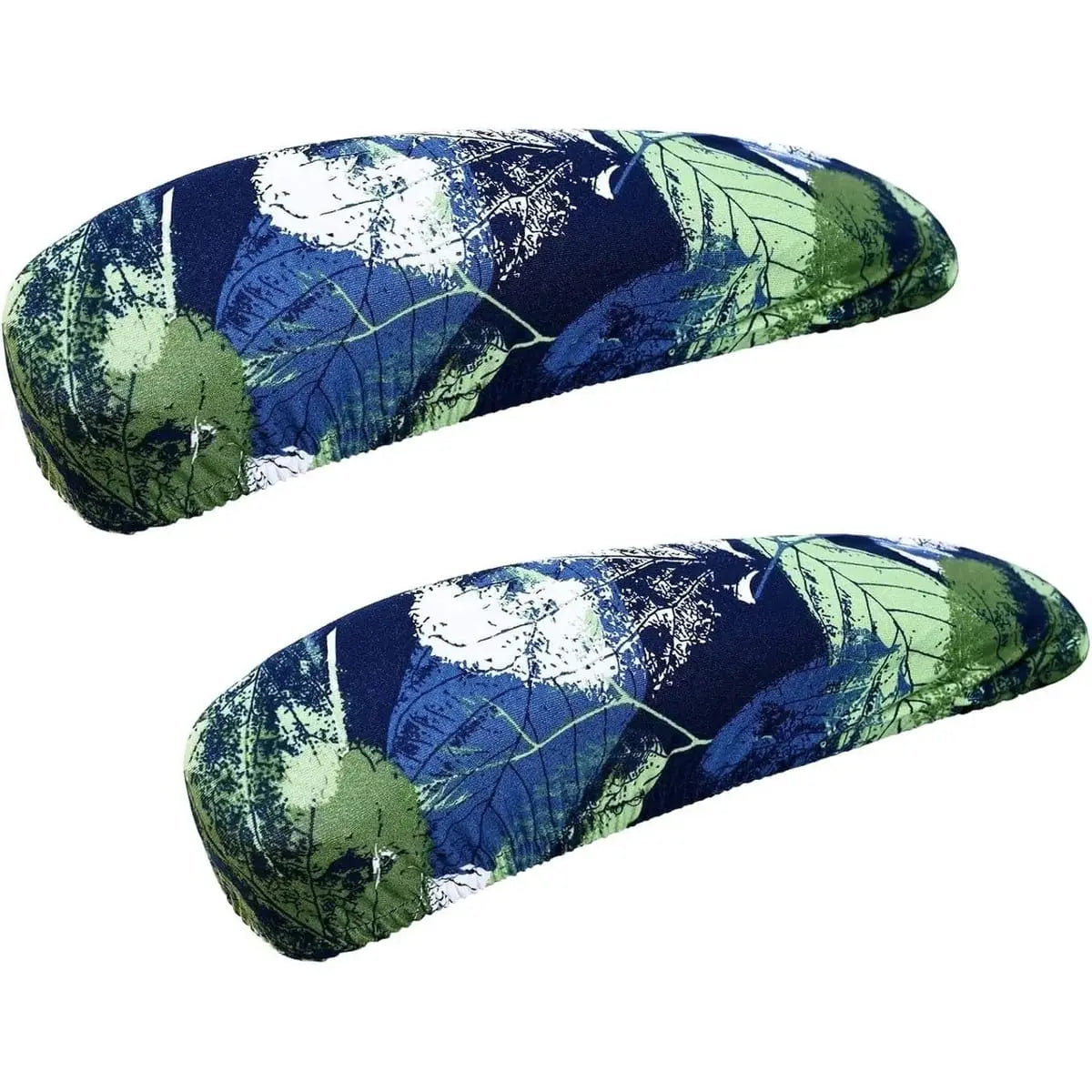 Blue and green Smiry stretch office chair cover, removable and washable, fits most standard home office chairs.