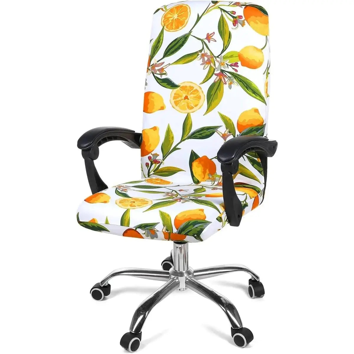 Blue and green Smiry stretch office chair cover, removable and washable, fits most standard office chairs for home use.