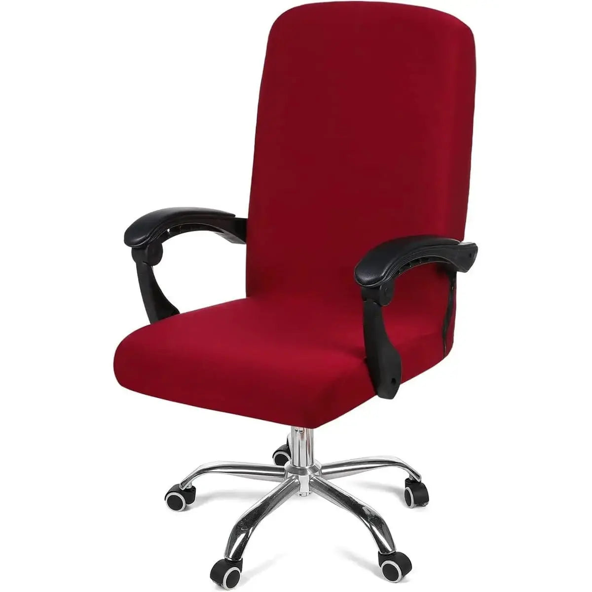Blue and green stretch office chair cover by Smiry, removable and washable, fits most home office chairs.