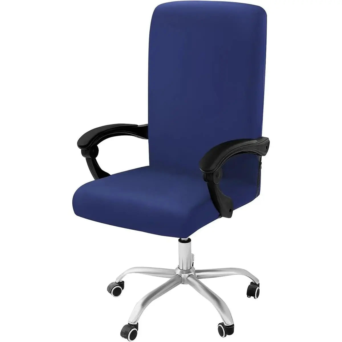 Blue and green stretch office chair cover by Smiry, removable and washable, fits most universal office chairs.