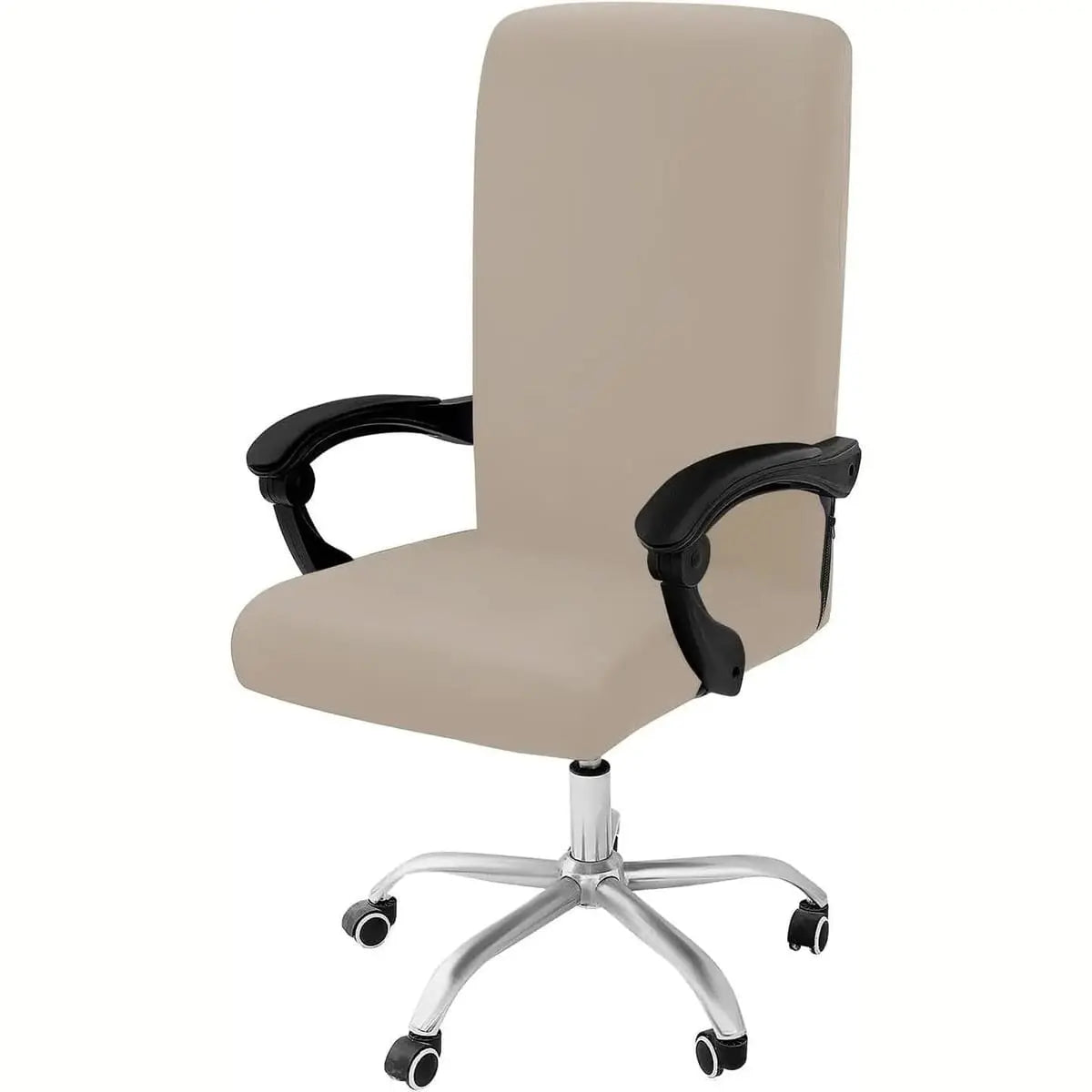 Blue and green Smiry stretch office chair cover, removable and washable, fits various home office chairs.