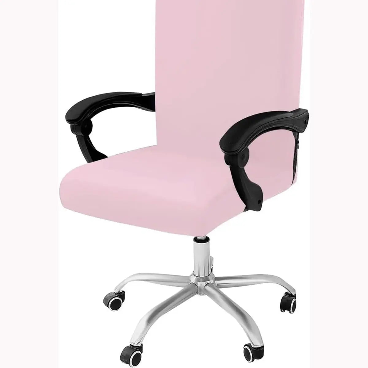 Blue-green Smiry stretch office chair cover, removable and washable, fits most office chairs for a clean, updated look.
