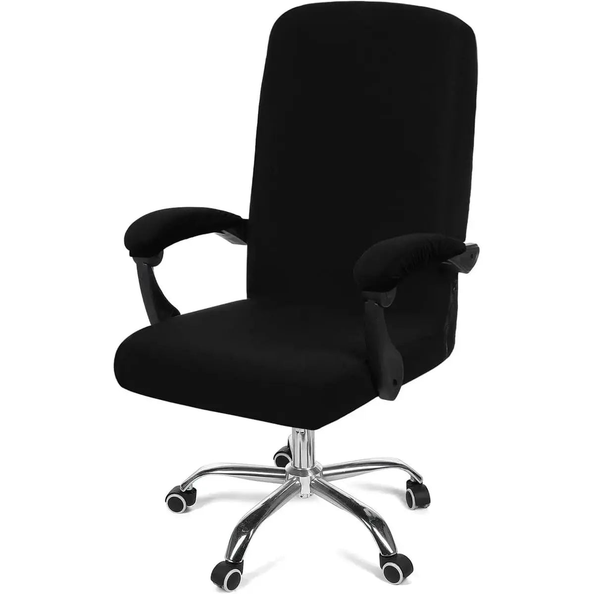 Blue and green Smiry stretch office chair cover, removable and washable, fits most home office chairs.