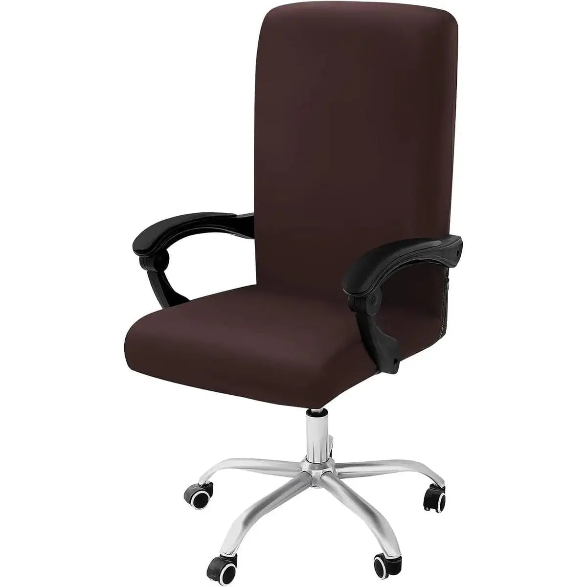 Blue and green Smiry stretch office chair cover, removable and washable, fits most office chairs for a clean, fresh look.