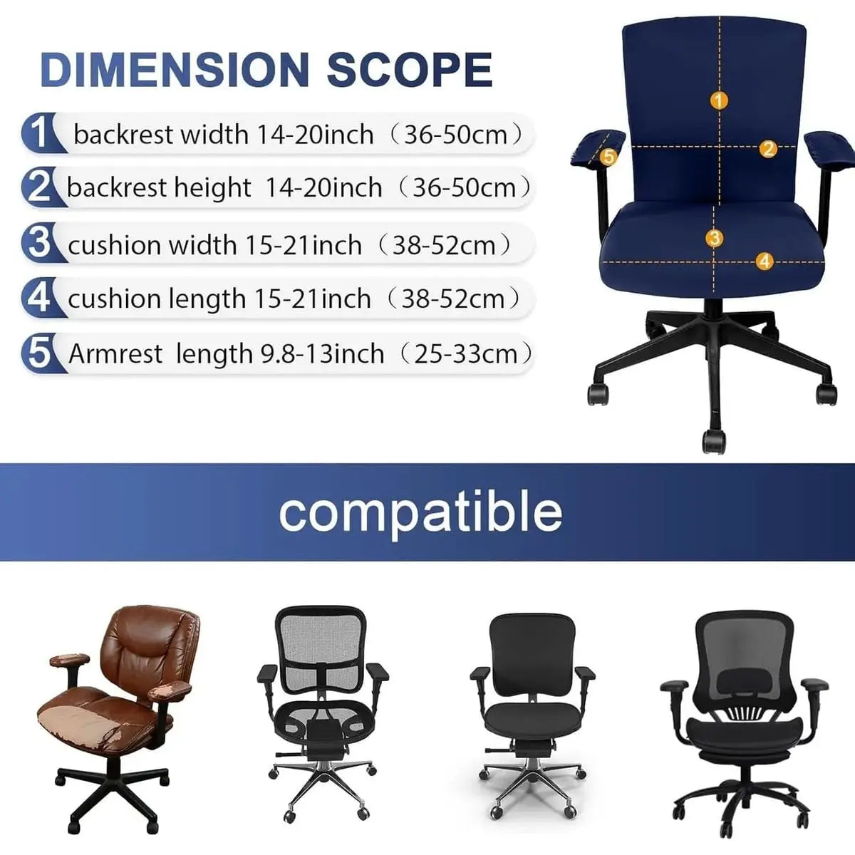 Tallew Office Chair Covers Set Universal Stretch Fit 4 Piece With Tallew
