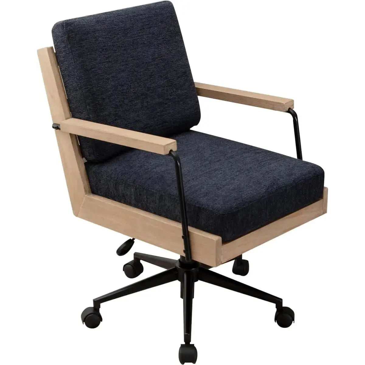 White Comfy Wood Desk Chair by TQHOQ featuring vintage farmhouse style home office seating with a cushioned seat and wooden frame.
