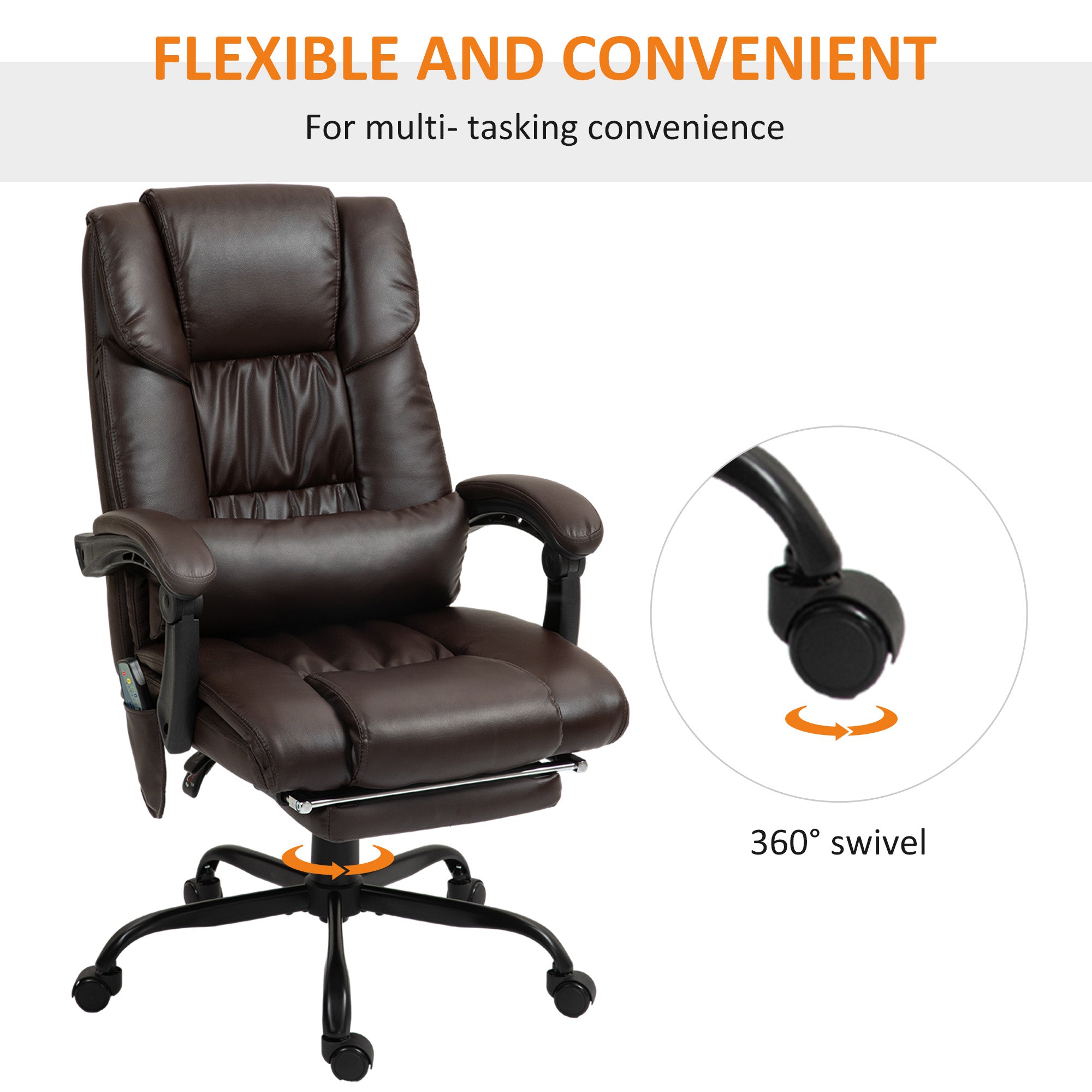 360 degree swivel office chair with smooth casters