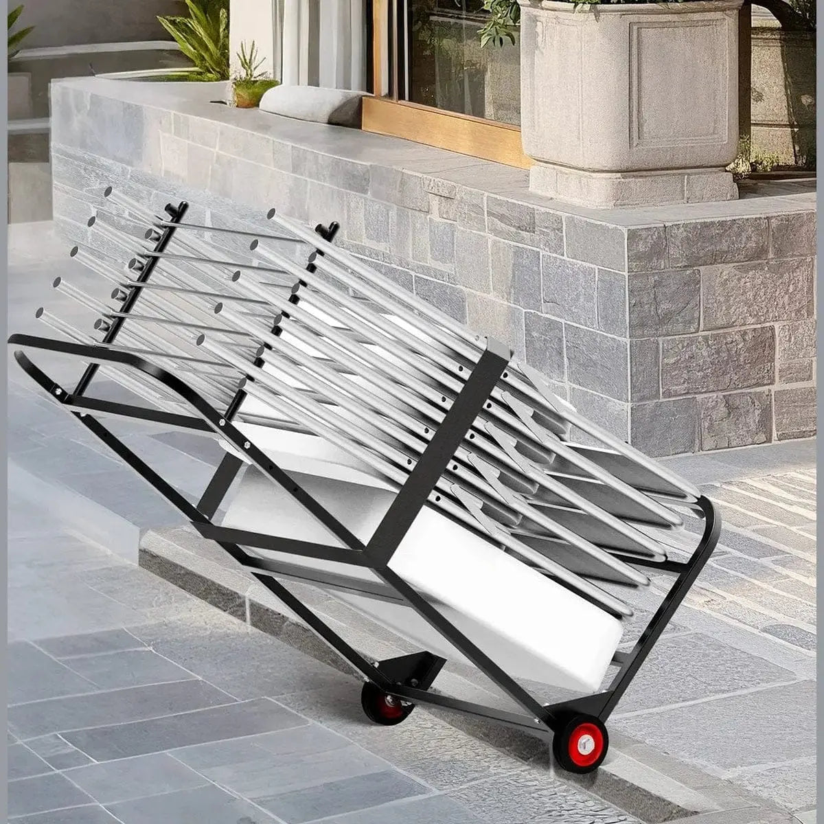 Folding Chair Rack Cart For 10 Chairs Of 100 LBS Push-Style Chair Vevor