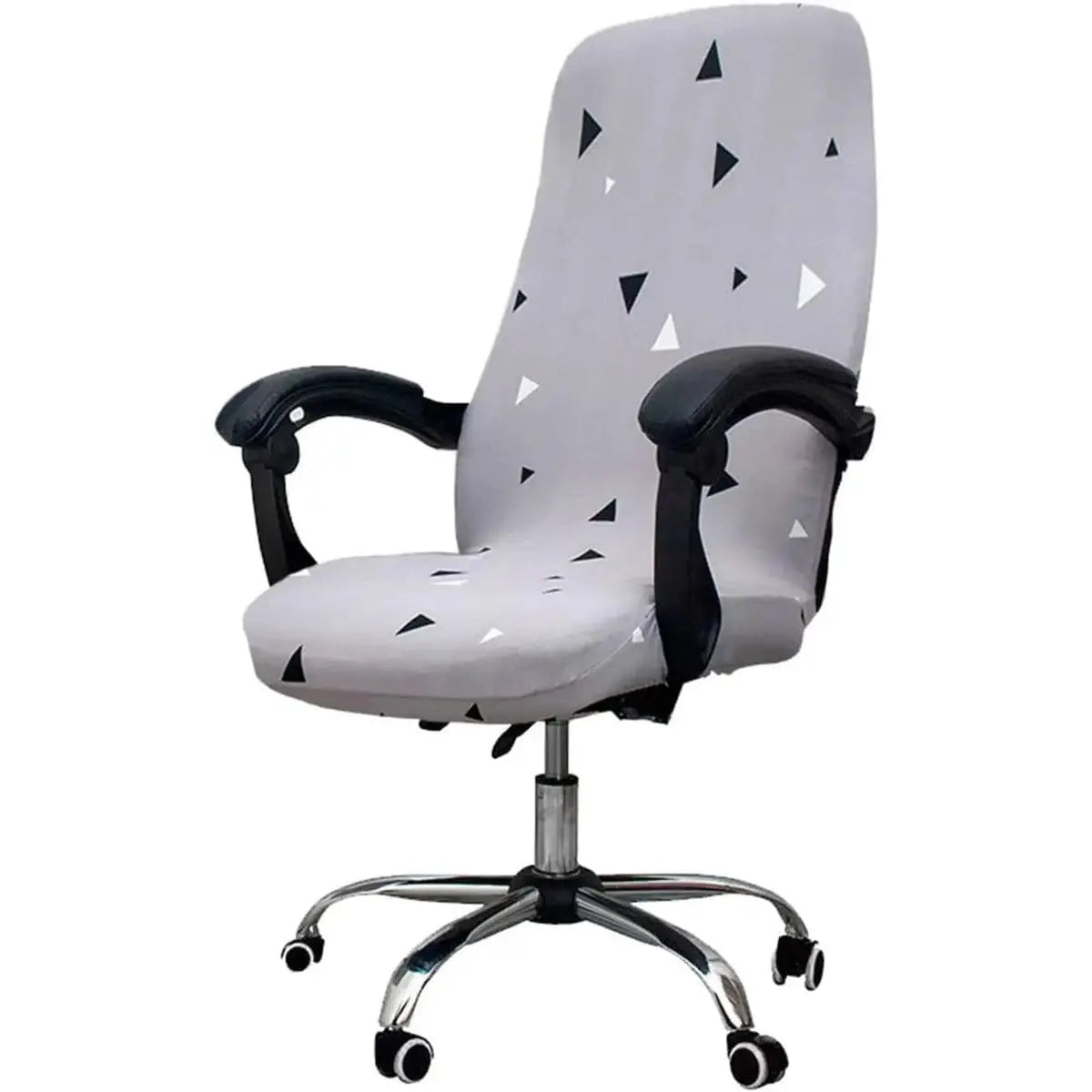 WOMACO printed stretch-fit office chair slipcover with peony design, non-slip high-back cover for ergonomic office chairs