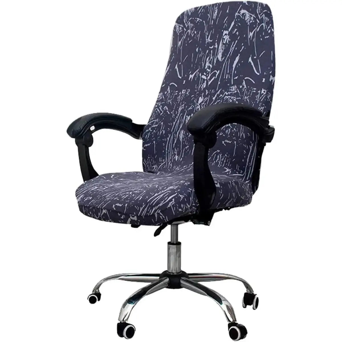 WOMACO printed office chair slipcover with peony design, stretch fit, non-slip, high back for desk and executive chairs.