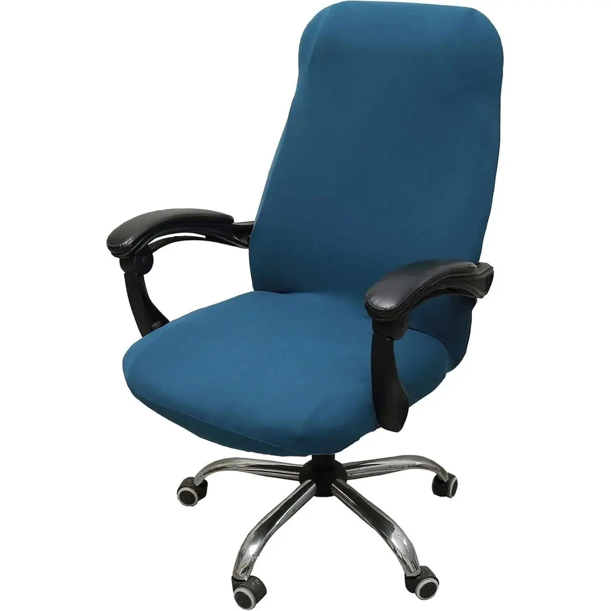 WOMACO printed office chair slipcover with peony design, stretch-fit, non-slip, high-back for a stylish and protected workspace.