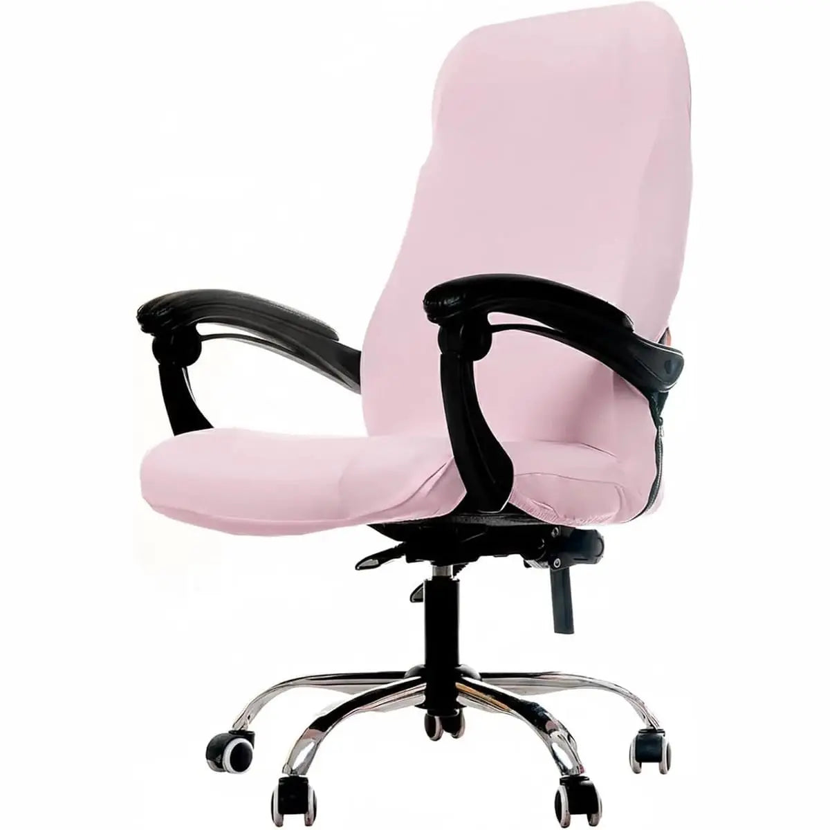 WOMACO printed stretch fit office chair slipcover with peony design, non-slip, high back, suitable for large chairs.