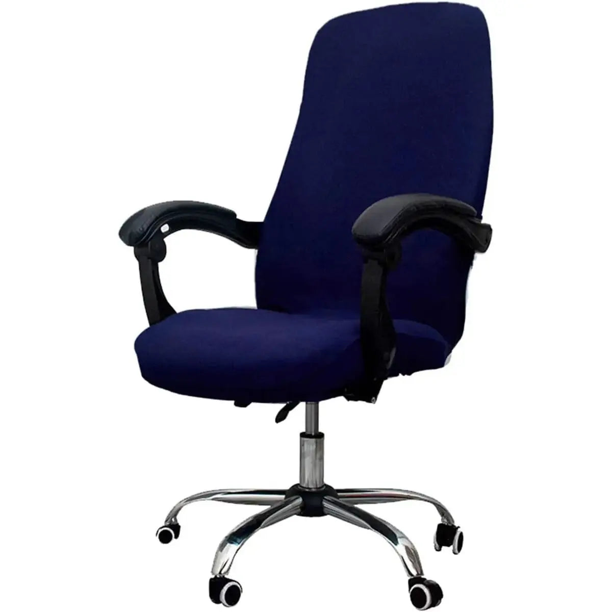 WOMACO printed office chair slipcover with stretch fit and non-slip high back design, featuring a peony floral pattern.