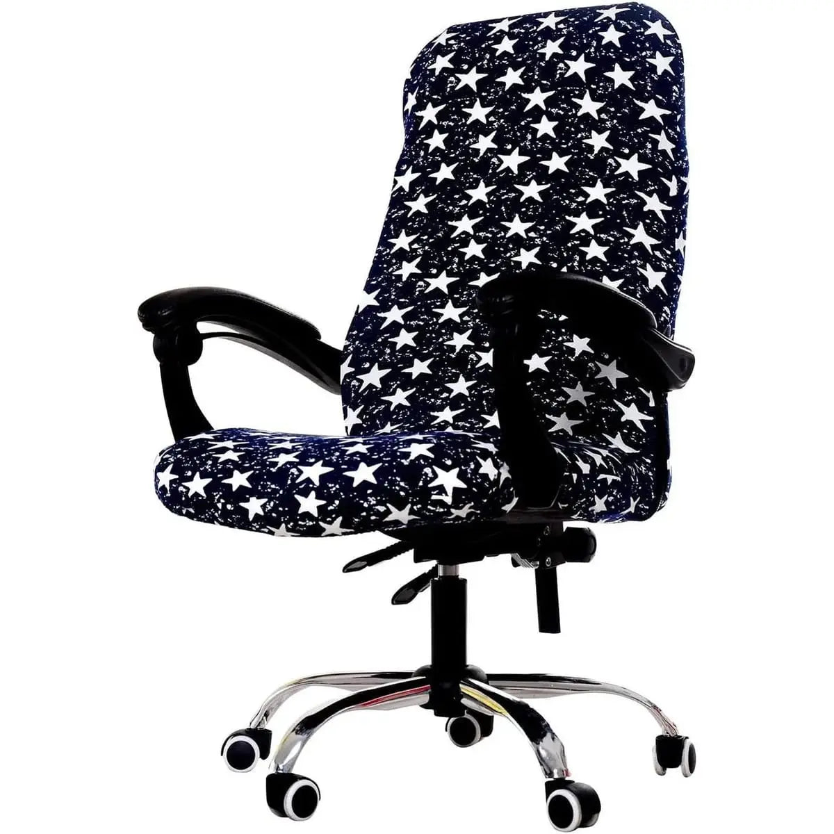 Womaco printed office chair slipcover with stretch fit, non-slip backing, high back design, featuring peony floral pattern.