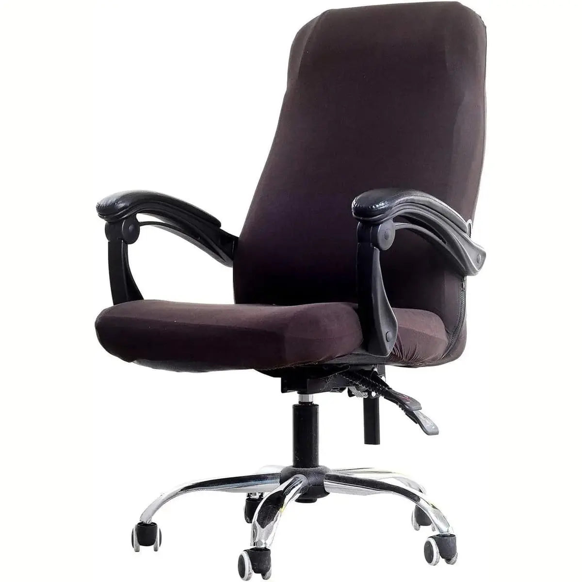 Womaco printed office chair slipcover in peony design, stretch fit, non-slip, high back for office chair protection.
