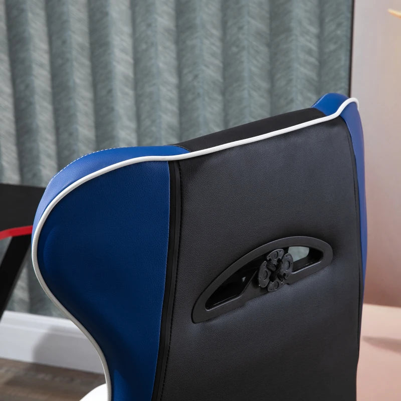 Vinsetto High Back Ergonomic Gaming Chair with Footrest, Blue - Platinum-Level Office Chairs